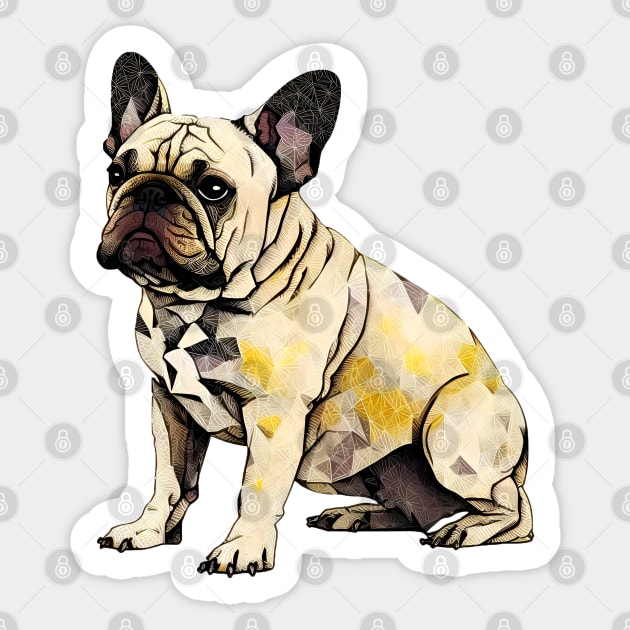 Geometric French Bulldog No. 3: Light Background (on a no fill background) Sticker by Puff Sumo